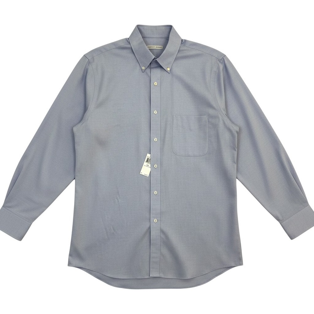 Geoffrey Beene Mens Light Blue Pinpoint Oxford Dress Shirt 15.5 34/35 Medium